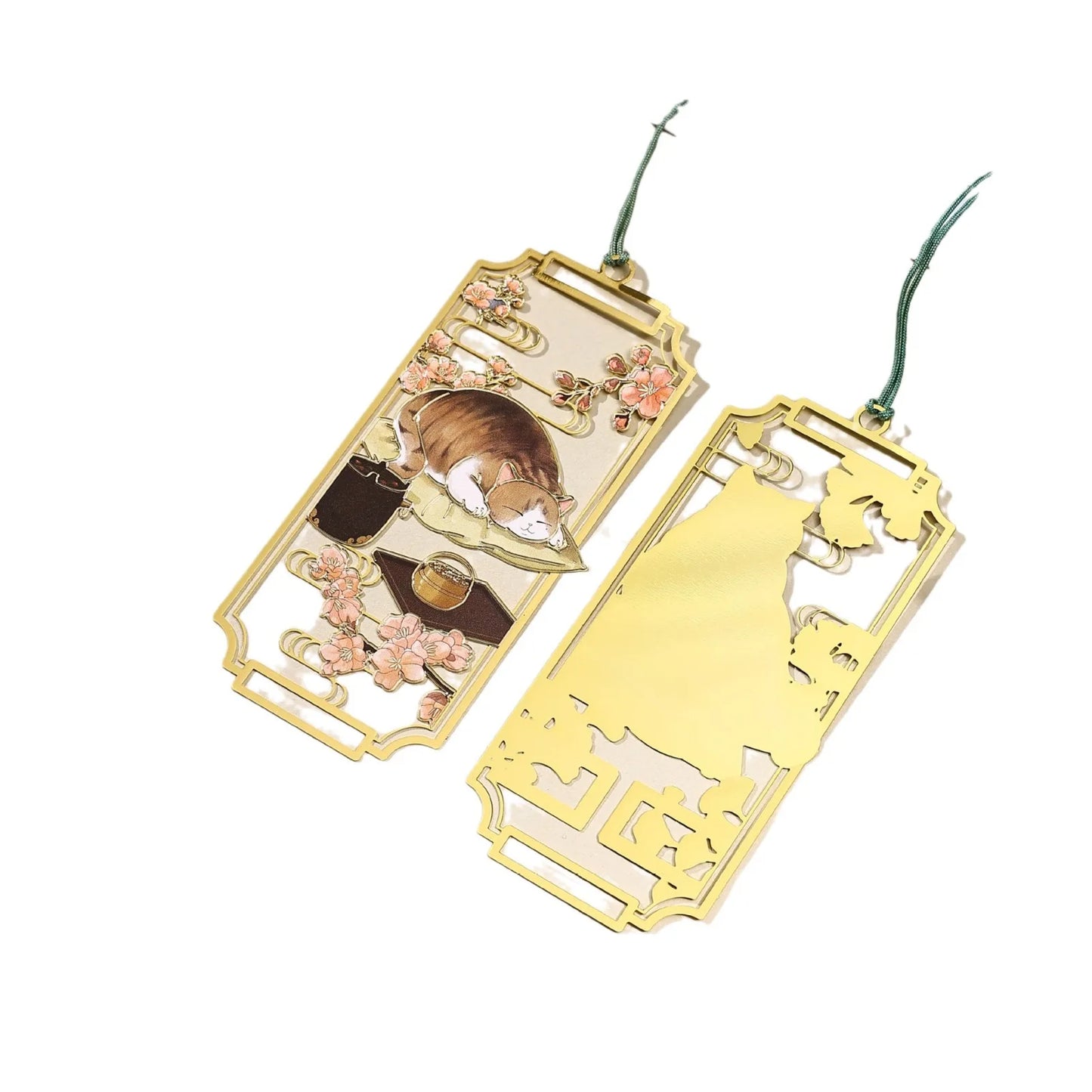 Elegant Cat Hollowed Metal Bookmark