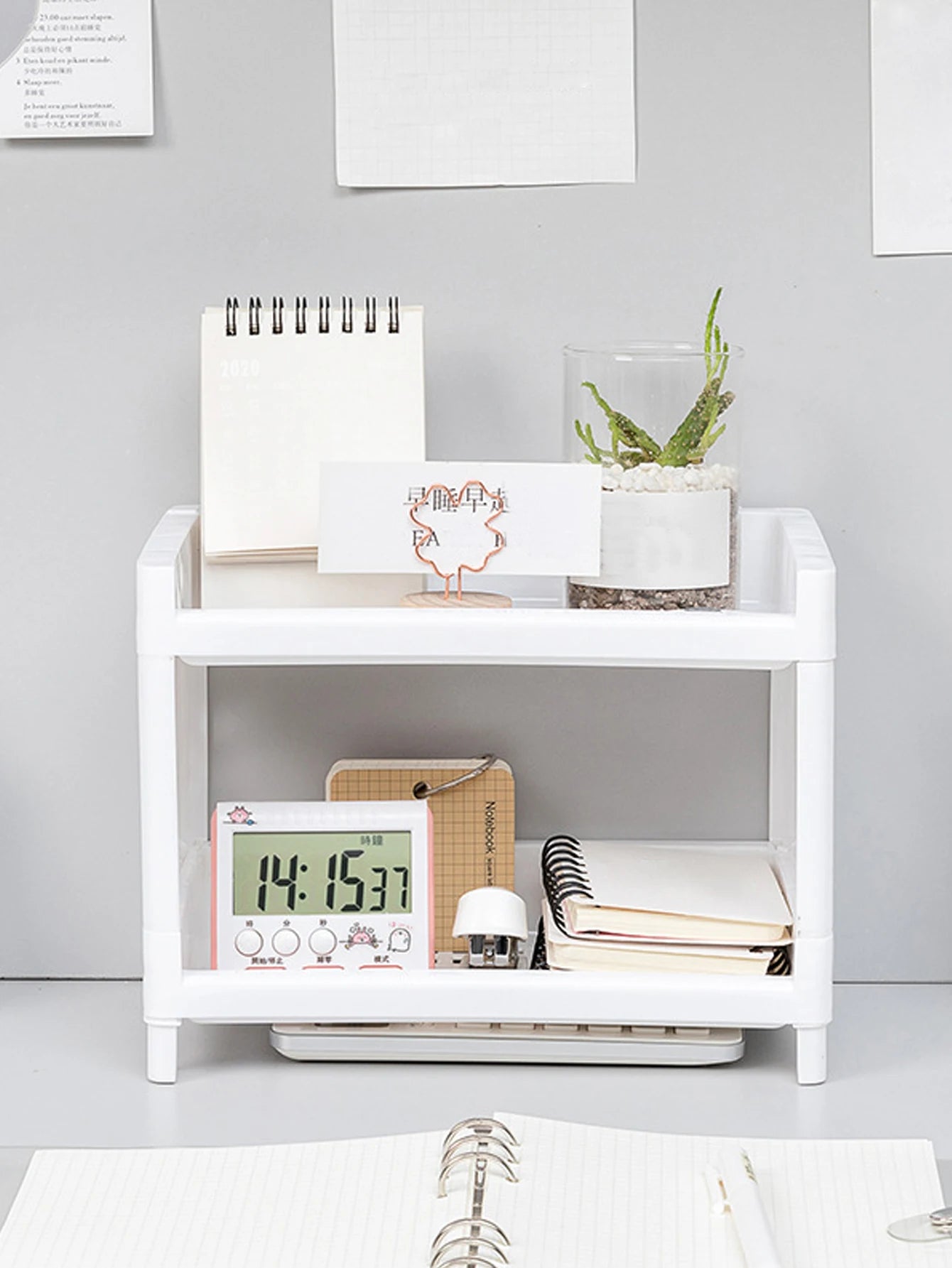 Elegant Double-Layer Desk Organizer