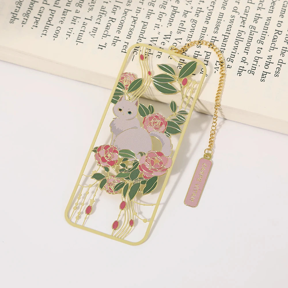 Amusing Cat Brass Bookmark
