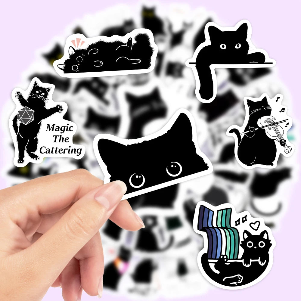 Fancy Black Cat Sticker