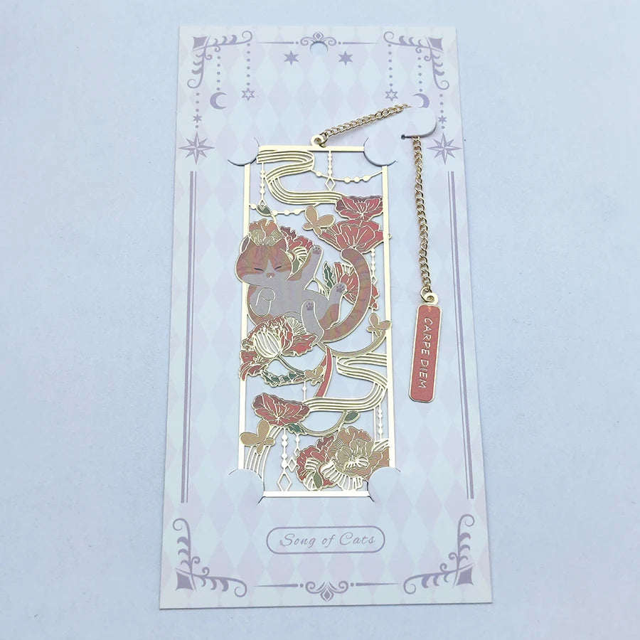Amusing Cat Brass Bookmark