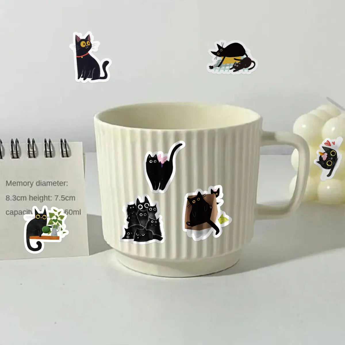 Cute Black Cat Sticker Set