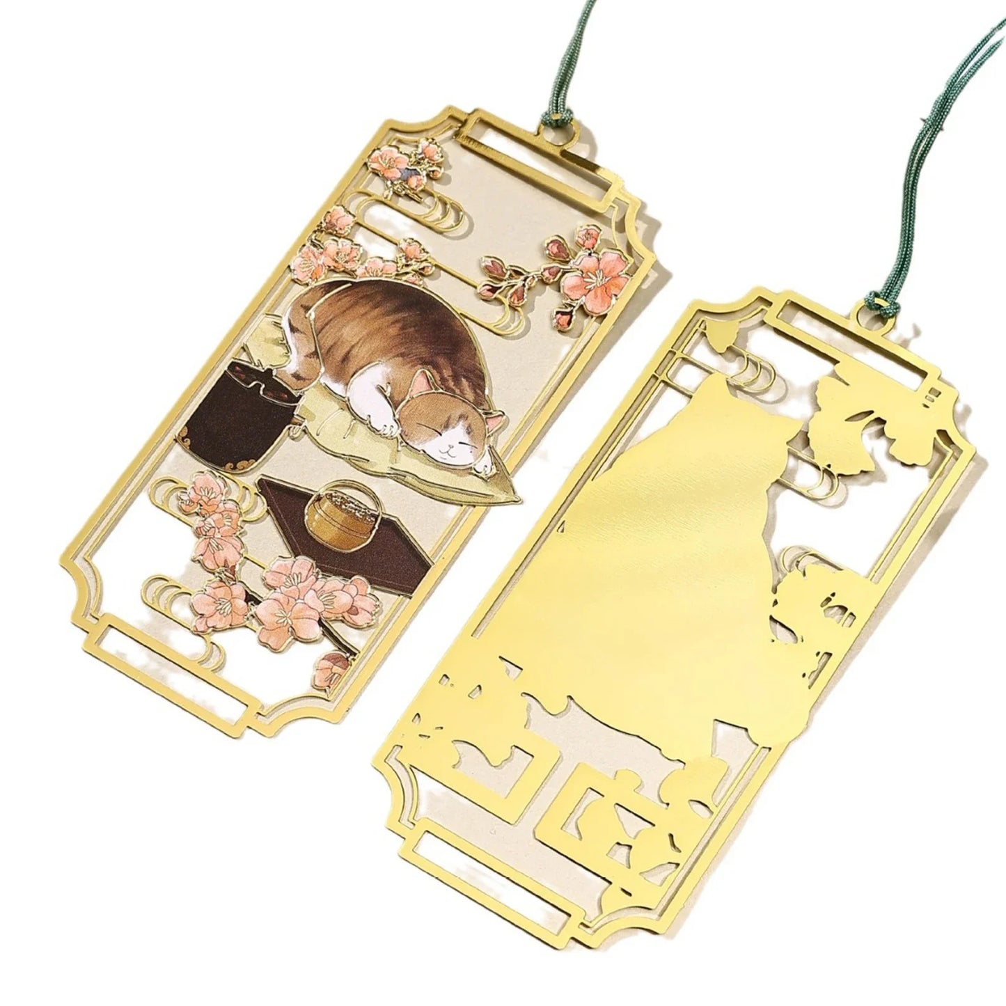 Elegant Cat Hollowed Metal Bookmark