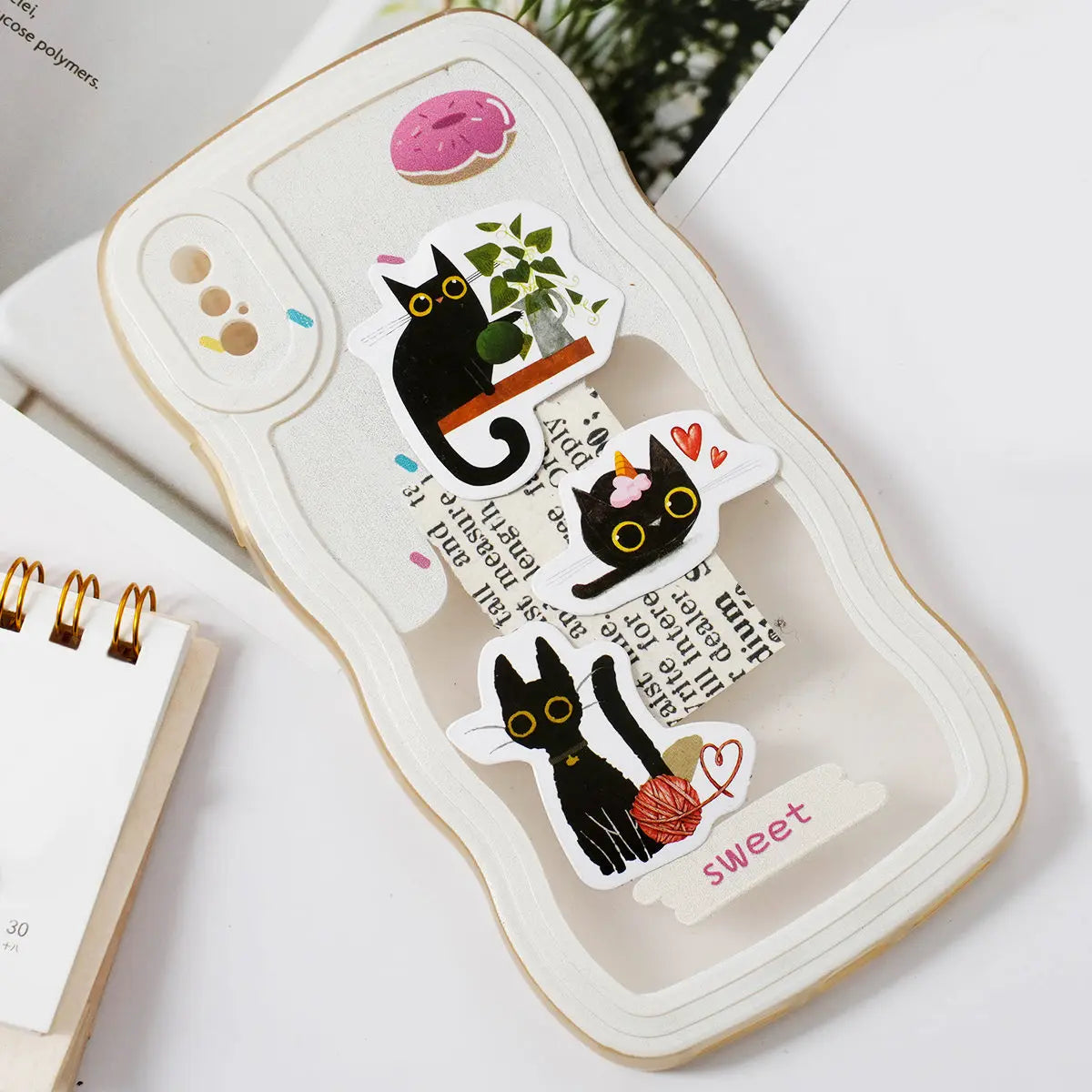 Cute Black Cat Sticker Set