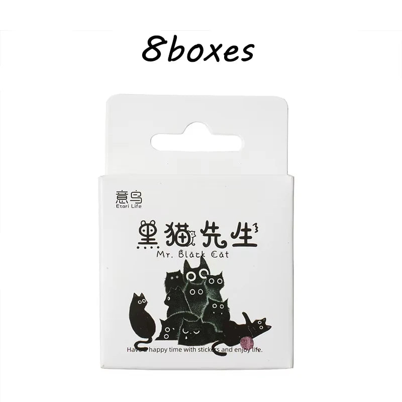 Kawaii Black Cat Sticker Collection