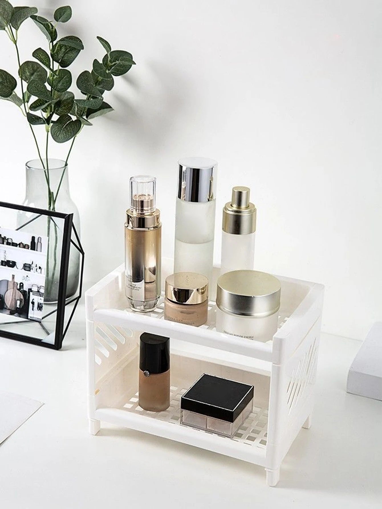 Elegant Double-Layer Desk Organizer