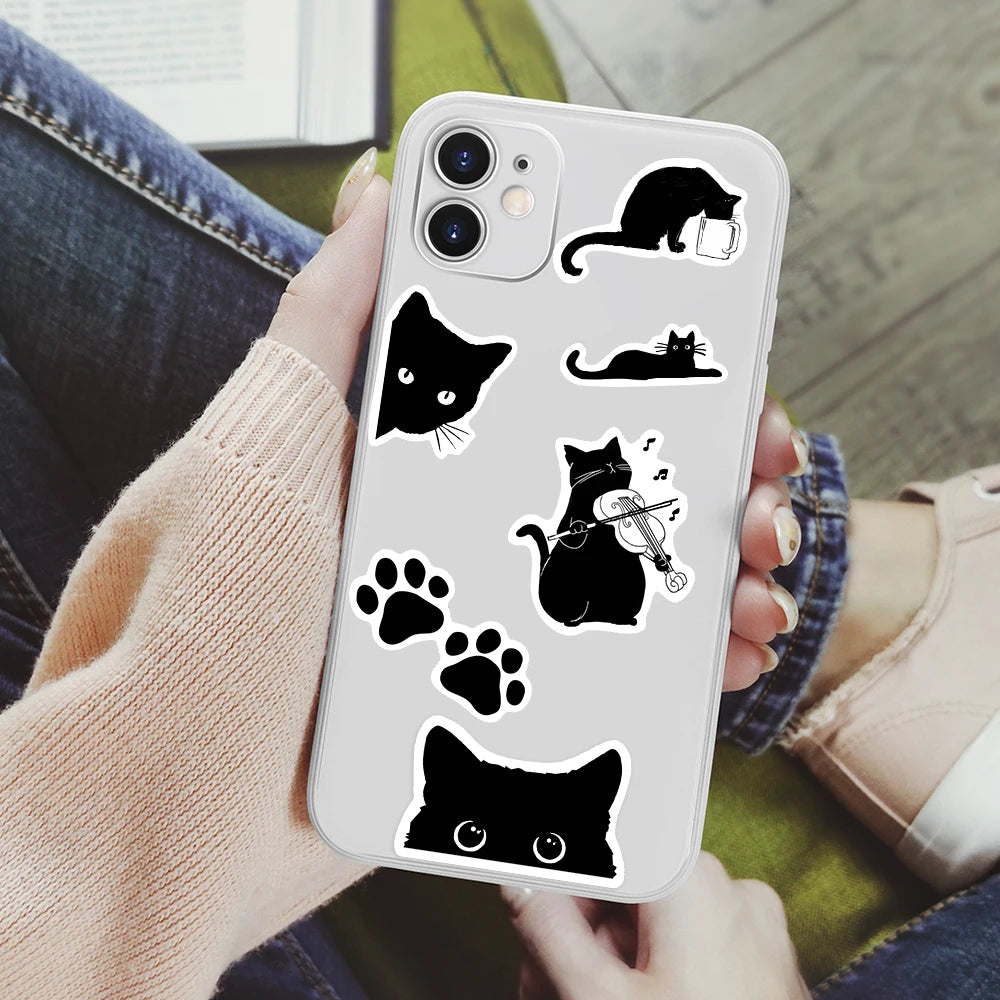 Fancy Black Cat Sticker