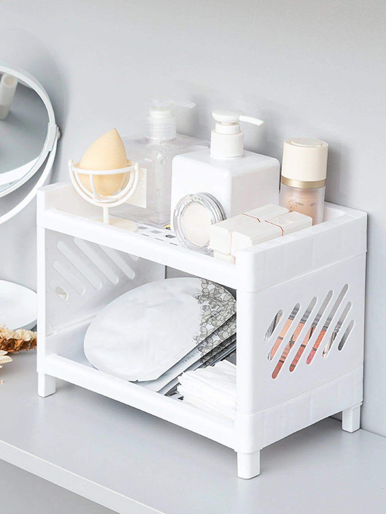 Elegant Double-Layer Desk Organizer