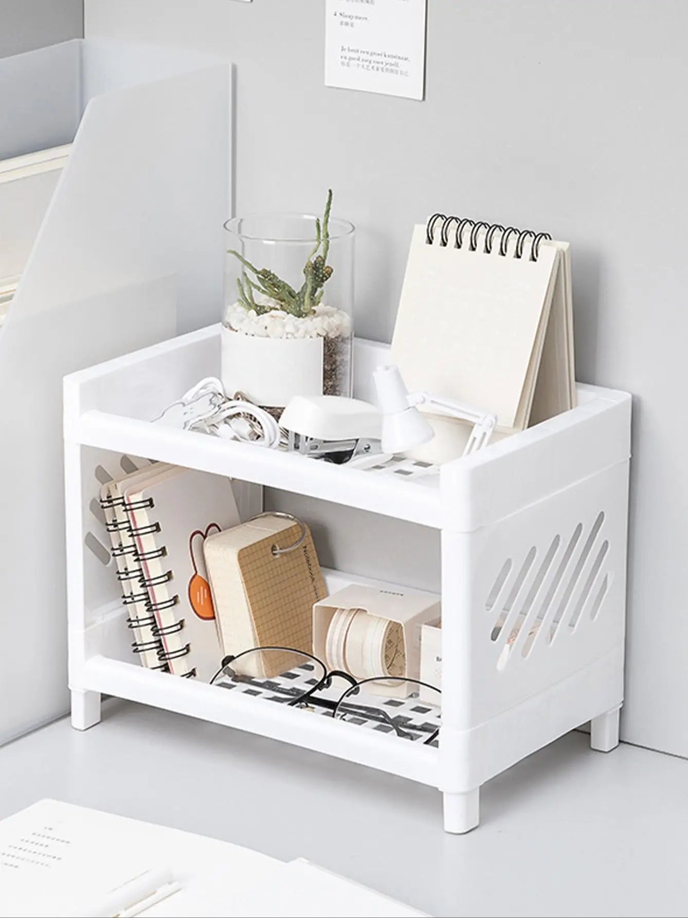 Elegant Double-Layer Desk Organizer