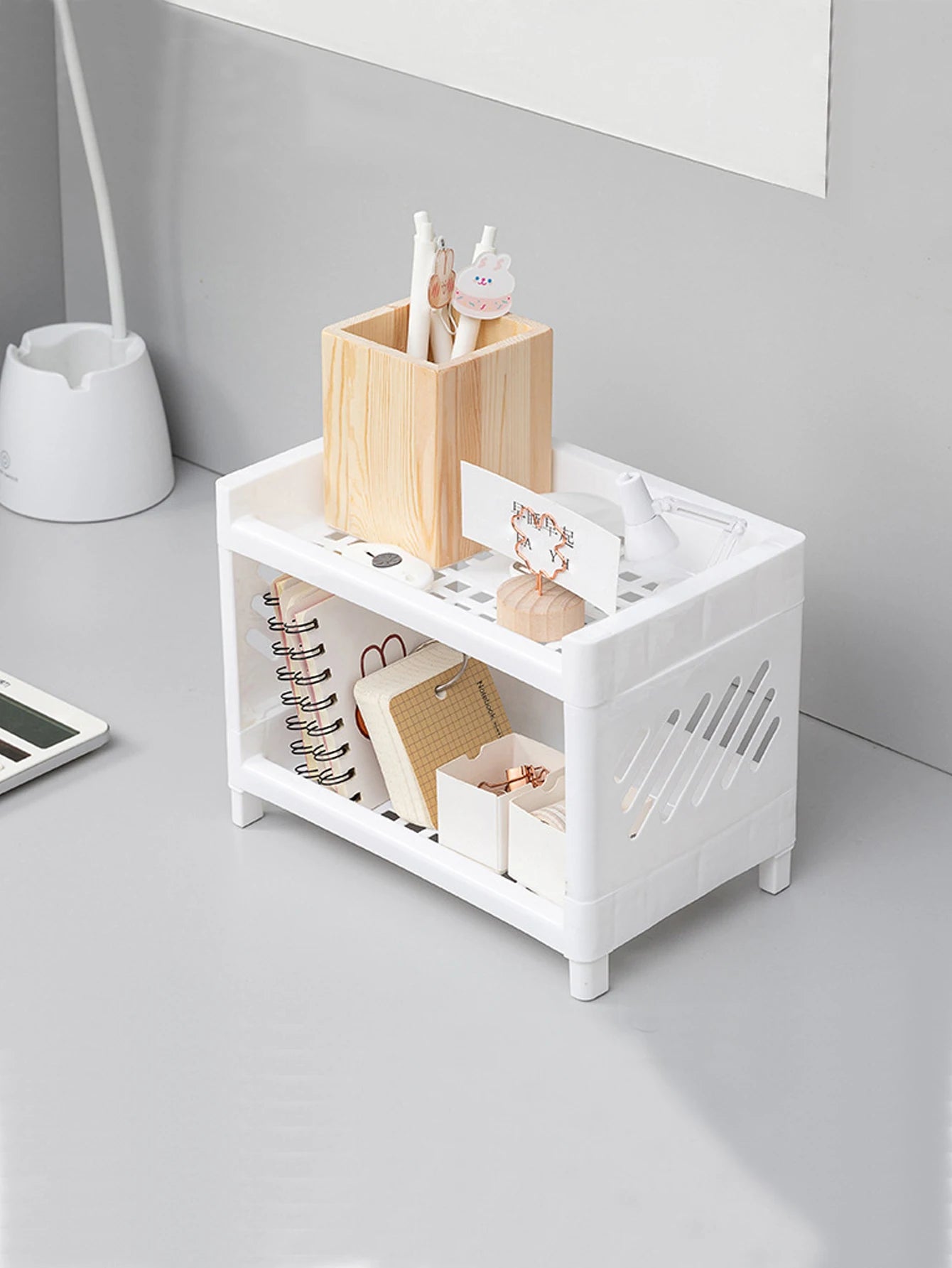 Elegant Double-Layer Desk Organizer