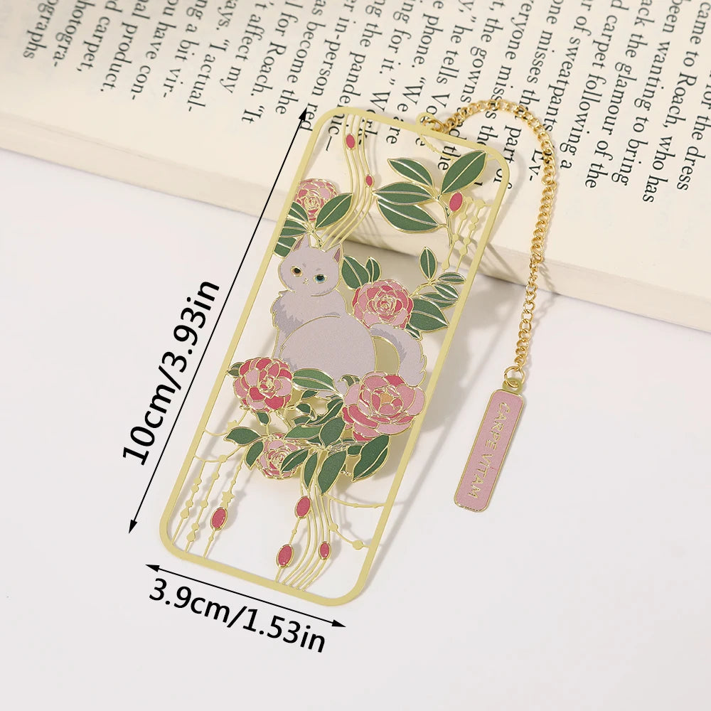 Amusing Cat Brass Bookmark