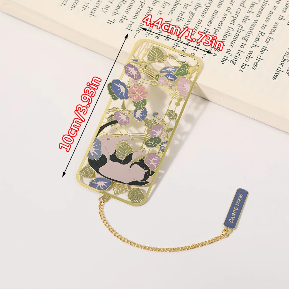 Amusing Cat Brass Bookmark