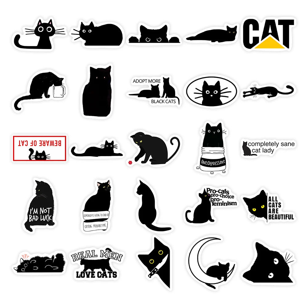 Fancy Black Cat Sticker
