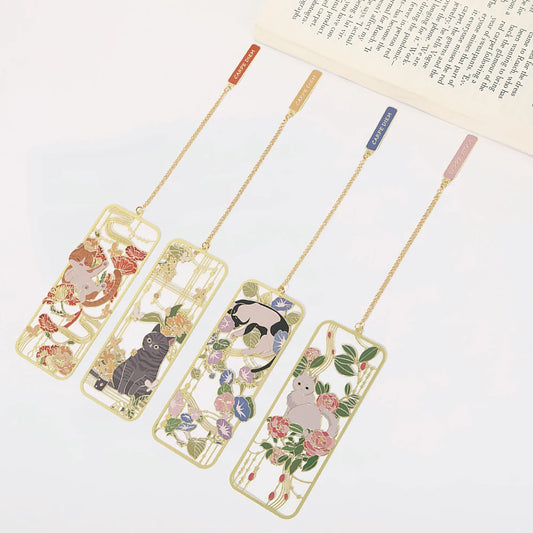 Amusing Cat Brass Bookmark