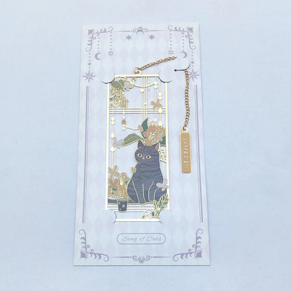 Amusing Cat Brass Bookmark