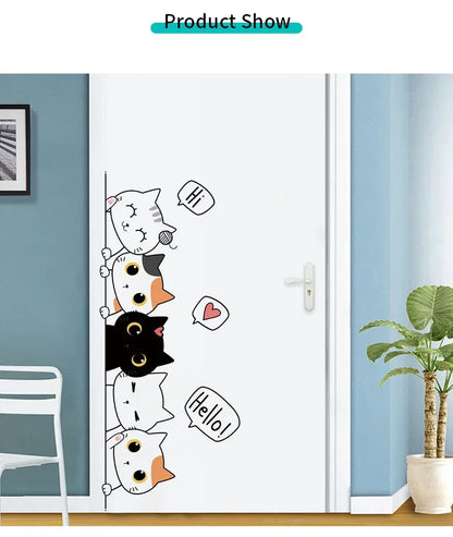 Quirky Kitten Door Sticker