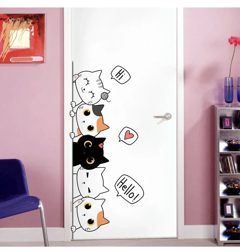 Quirky Kitten Door Sticker
