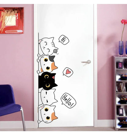 Quirky Kitten Door Sticker