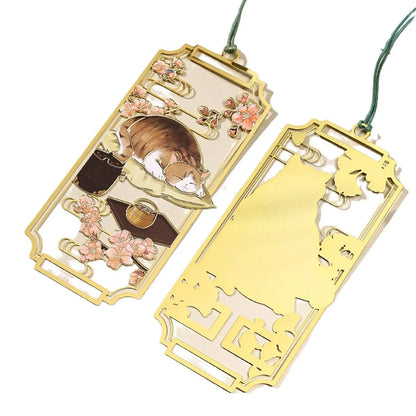 Elegant Cat Hollowed Metal Bookmark