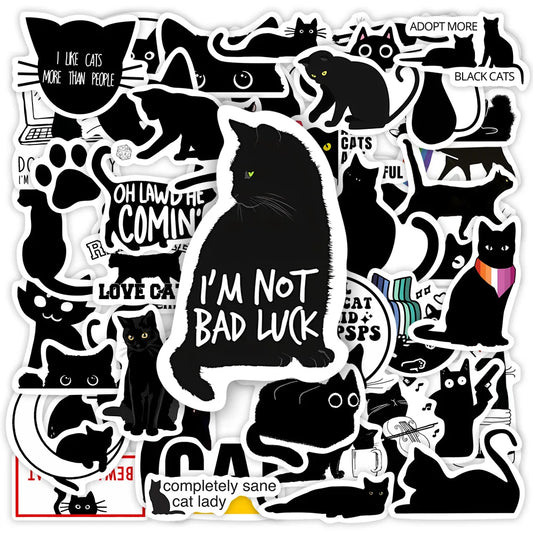 Fancy Black Cat Sticker