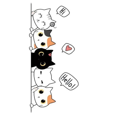 Quirky Kitten Door Sticker