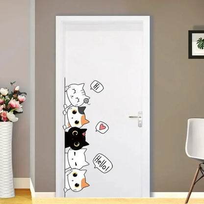 Quirky Kitten Door Sticker