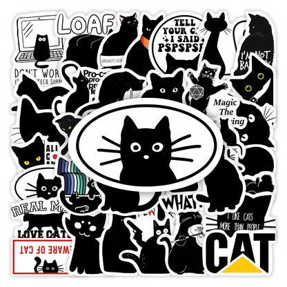 Fancy Black Cat Sticker