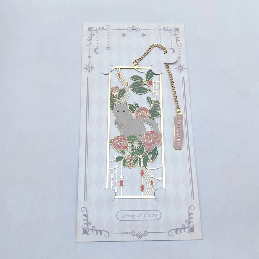 Amusing Cat Brass Bookmark