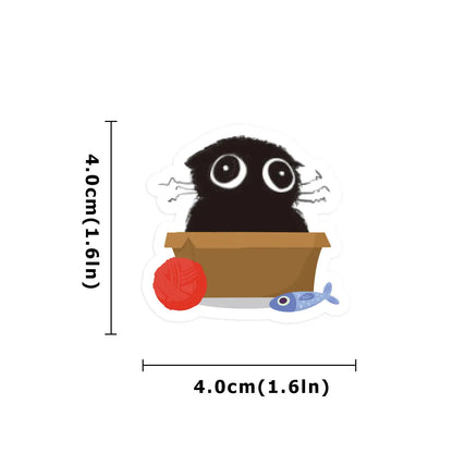Cute Black Cat Sticker Set