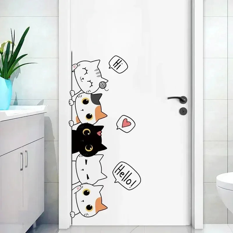 Quirky Kitten Door Sticker
