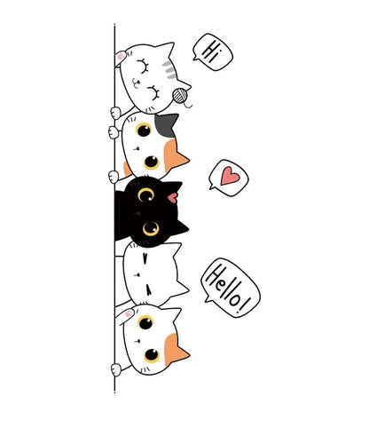 Quirky Kitten Door Sticker