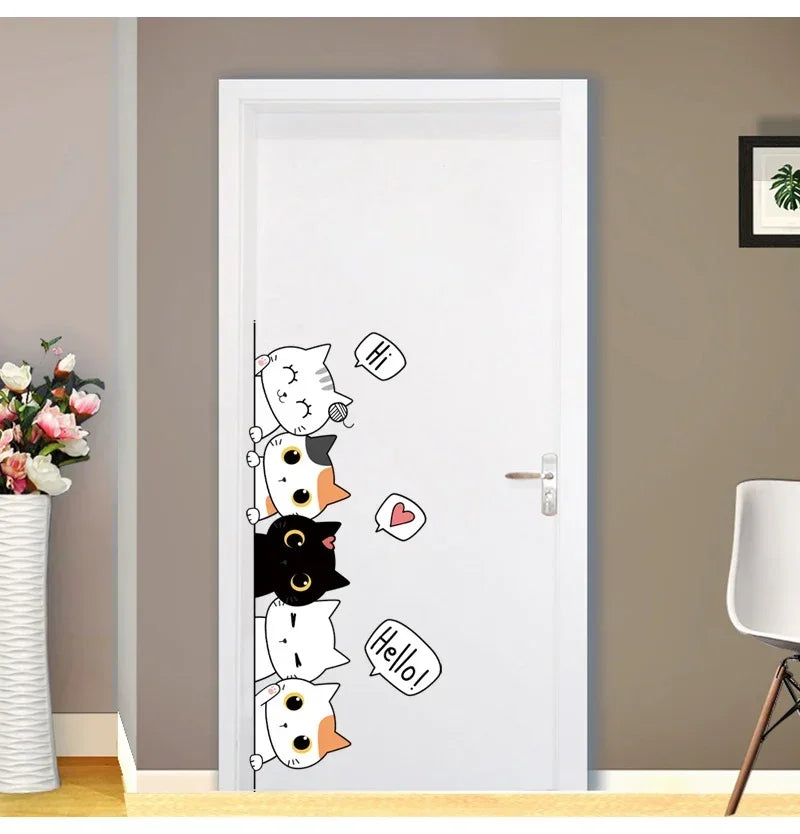 Quirky Kitten Door Sticker