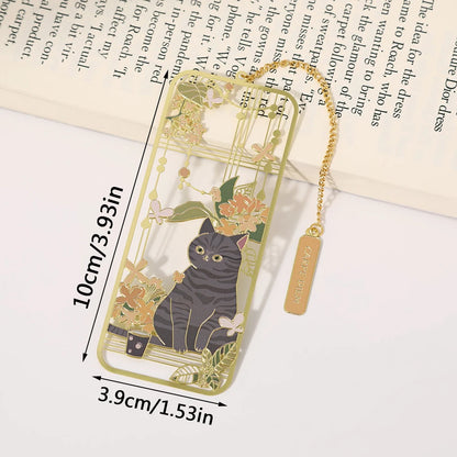 Amusing Cat Brass Bookmark