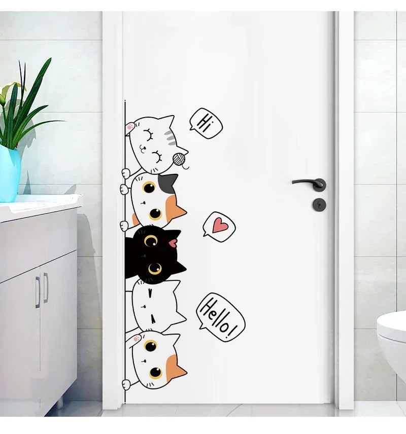 Quirky Kitten Door Sticker