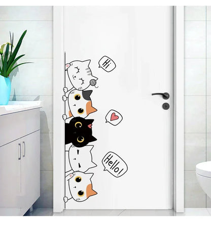 Quirky Kitten Door Sticker
