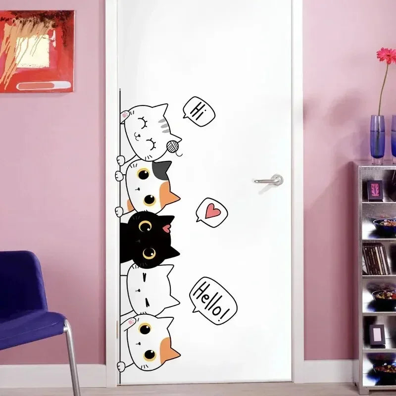 Quirky Kitten Door Sticker