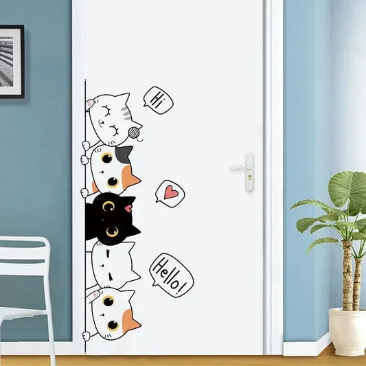 Quirky Kitten Door Sticker